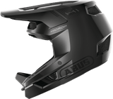 ABUS HiDrop mountain bike helmet with shiny black finish and break-away visor, designed for downhill racing and cycling safety