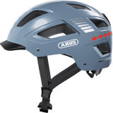 ABUS Hyban 2.0 urban cycling helmet in glacier blue with ventilation and adjustable fit, designed for safe city riding.