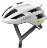 ABUS POWERDOME MIPS cycling helmet in polar white with ventilation system and Zoom Ace Fit adjustment