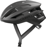 ABUS PowerDome cycling helmet in velvet black with ventilation features and Zoom Ace Fit System for secure comfort.