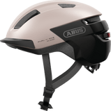ABUS PURL-Y ACE urban e-bike helmet in champagne gold with integrated rechargeable LED light and NTA certification.