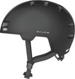 ABUS Skurb helmet in velvet black designed for urban sports and commuting, lightweight protective headgear with a sleek finish.
