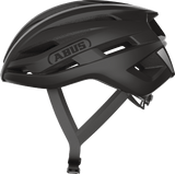 ABUS StormChaser ACE cycling helmet in velvet black with multiple ventilation vents, designed for road racing and cyclocross.