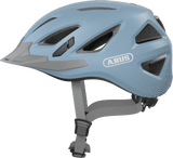 ABUS URBAN-I 3.0 glacier blue cycling helmet with adjustable fit and reflective safety features, designed for urban cyclists.