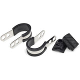 Aeroe Handlebar Ride Savers straps securing bike packing gear on a bicycle handlebar for safe storage.