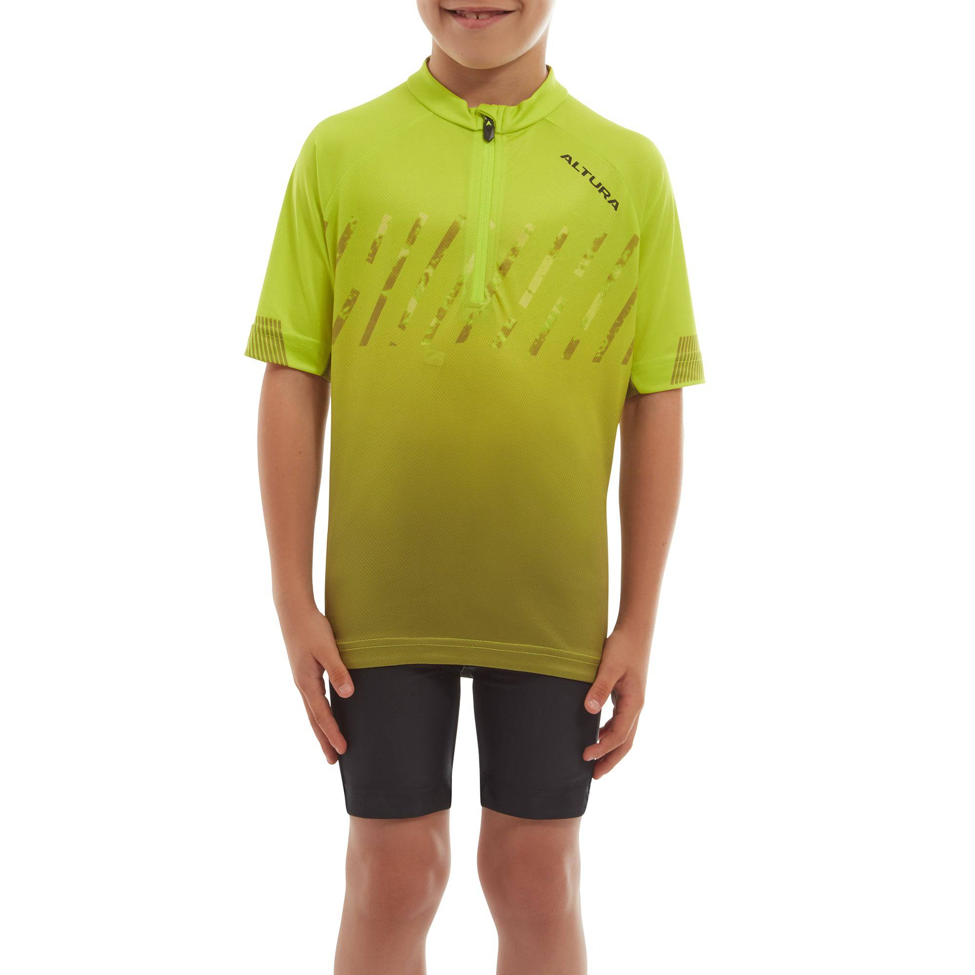 Altura Kids Airstream short sleeve cycling jersey with rear pockets, breathable fit, lightweight and comfortable for young cyclists.
