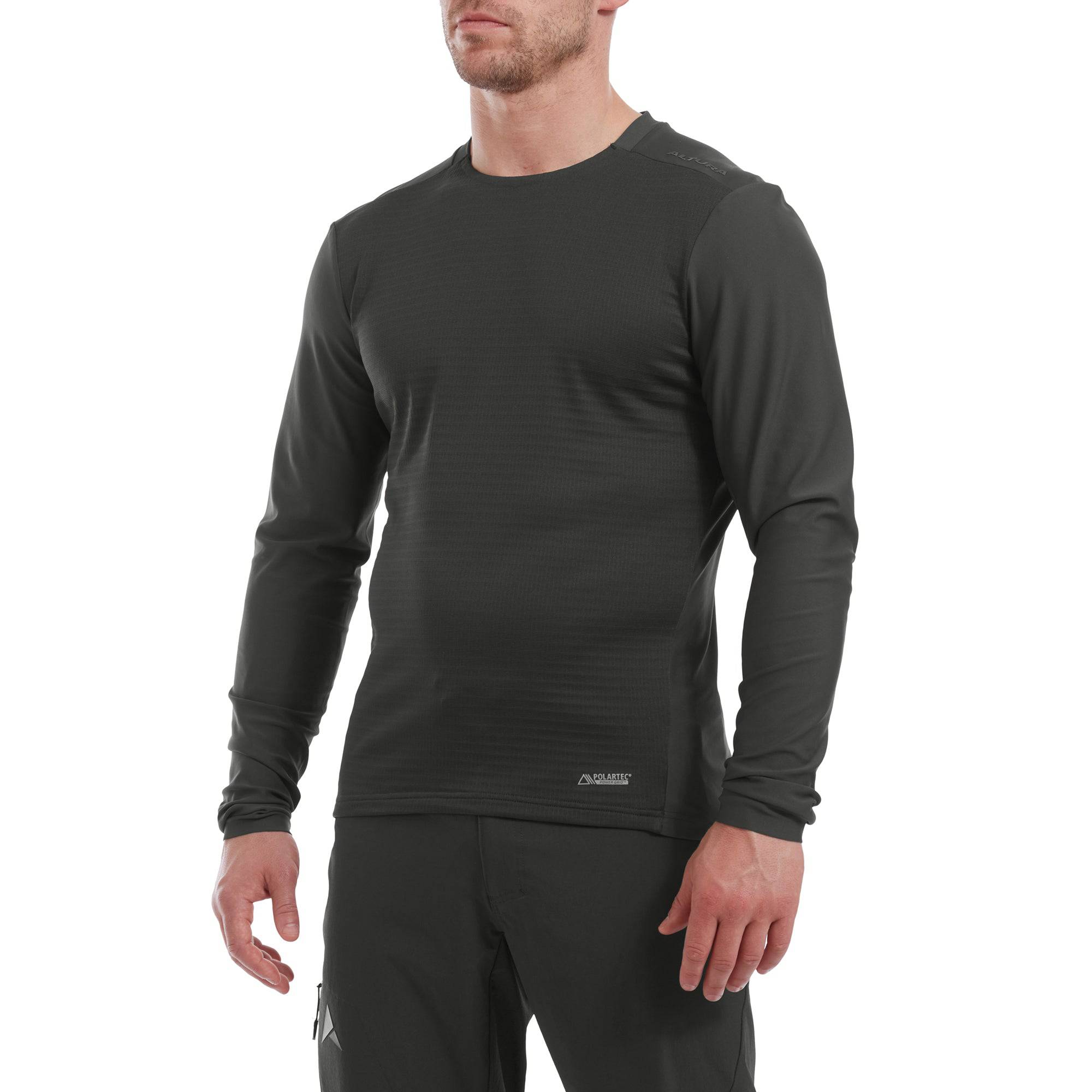 Altura Esker men's Polartec long sleeve trail jersey thermal cycling top, lightweight and breathable for outdoor riding.
