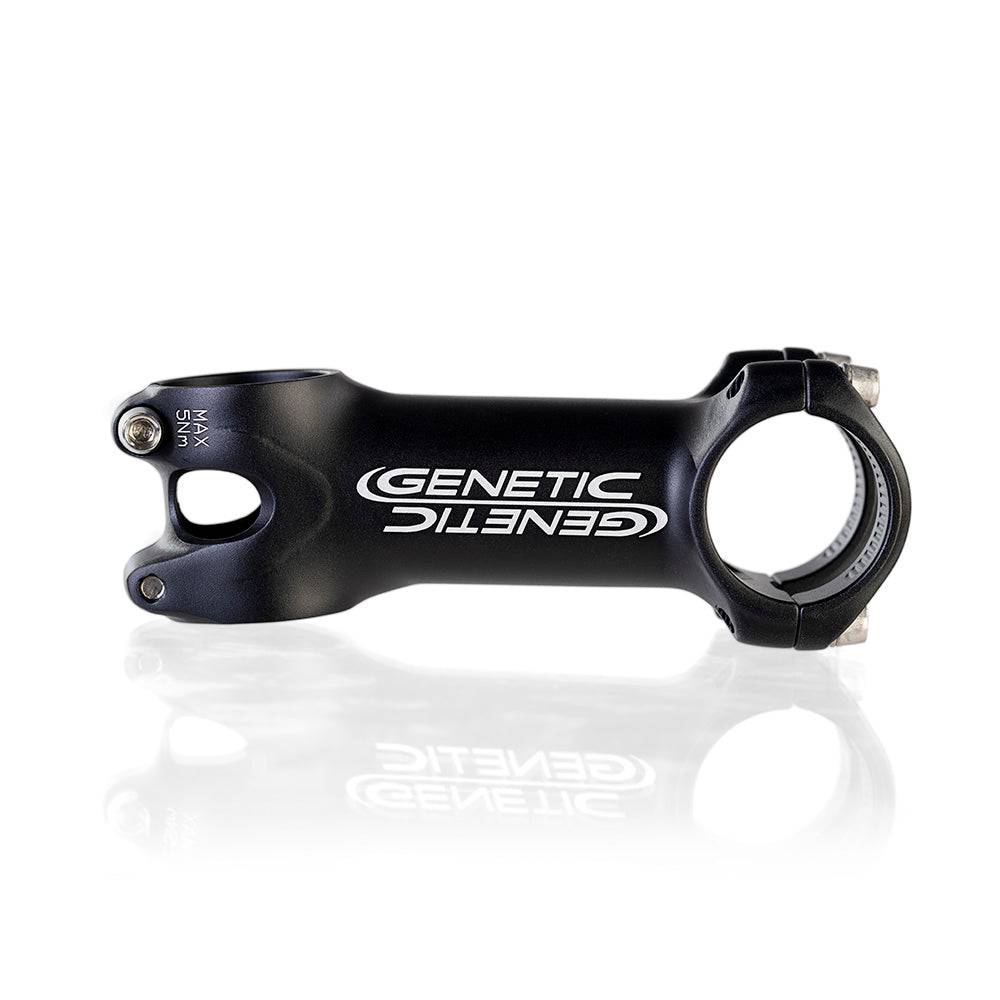 Genetic SLR road bike stem with 31.8mm clamp, flip-flop design, and split bar clamp for versatile cycling components.