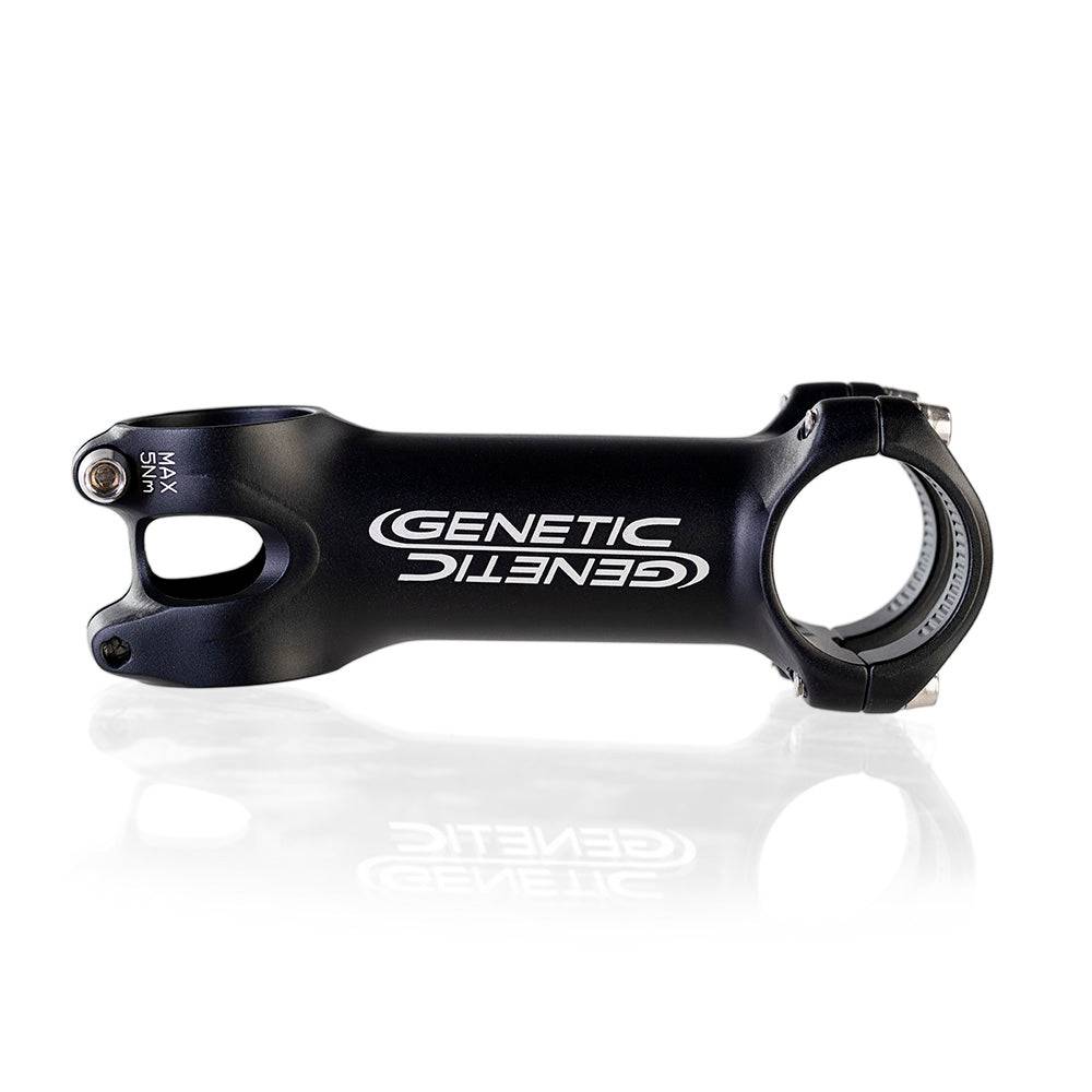 Genetic SLR Road Bike Stem 31.8mm with Flip-Flop and Split Bar Clamp, showing metallic components and clamp design