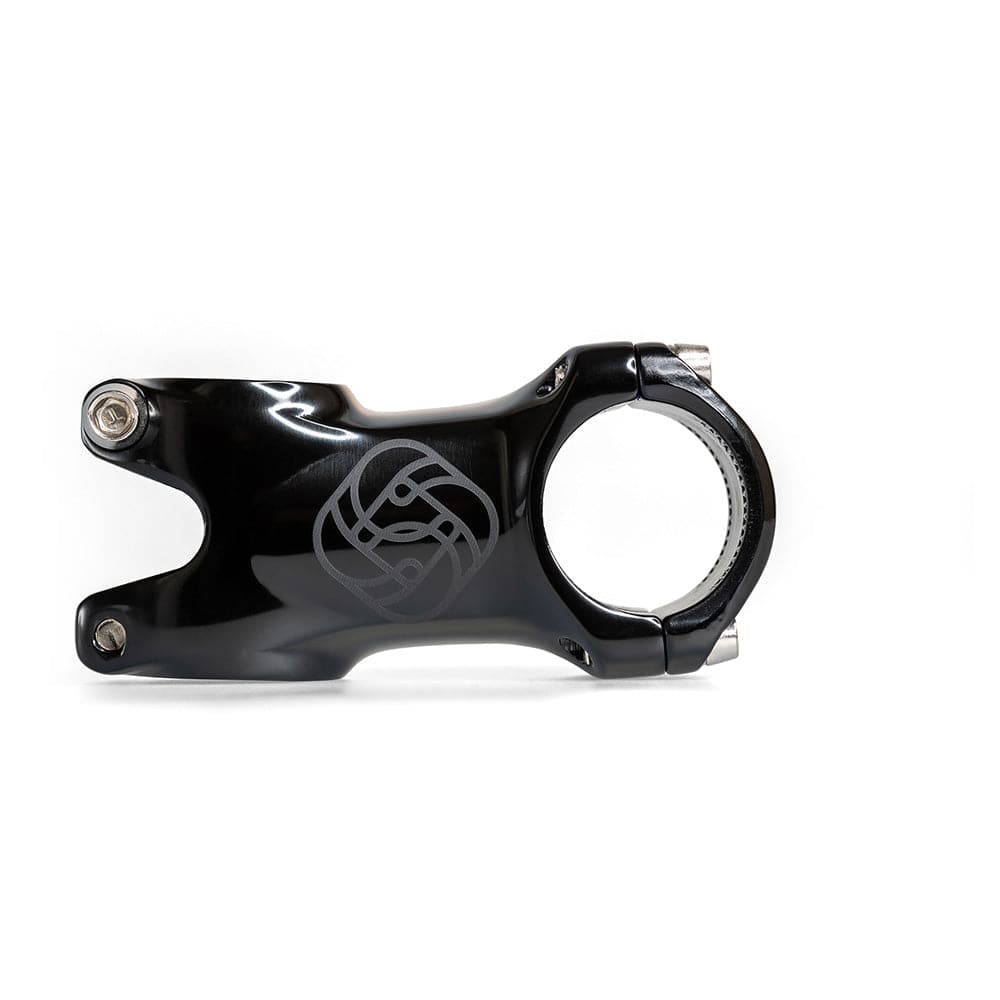 Gusset Components MTB and road bike stem with 31.8mm clamp, adjustable angle from 50 to 90mm, for bike handlebar upgrade.