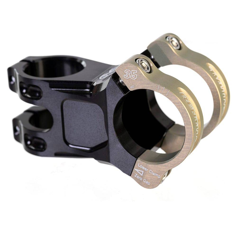 Renthal Apex MTB stem with adjustable rise for 780mm mountain bike handlebars, durable component for mountain biking performance.