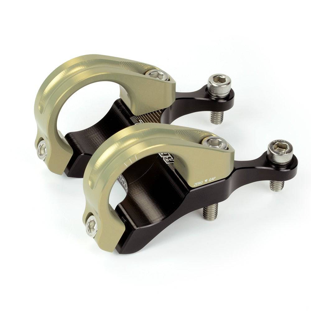 Renthal Integra II direct mount stem with 64mm clamp for downhill racing, showcasing the component's sturdy construction and sleek design.