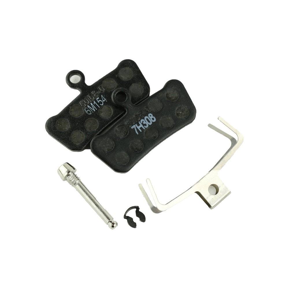 Avid SRAM Medium Organic Disc Brake Pads with steel backing, designed for quiet trail riding and G2 Level 4 brake systems.