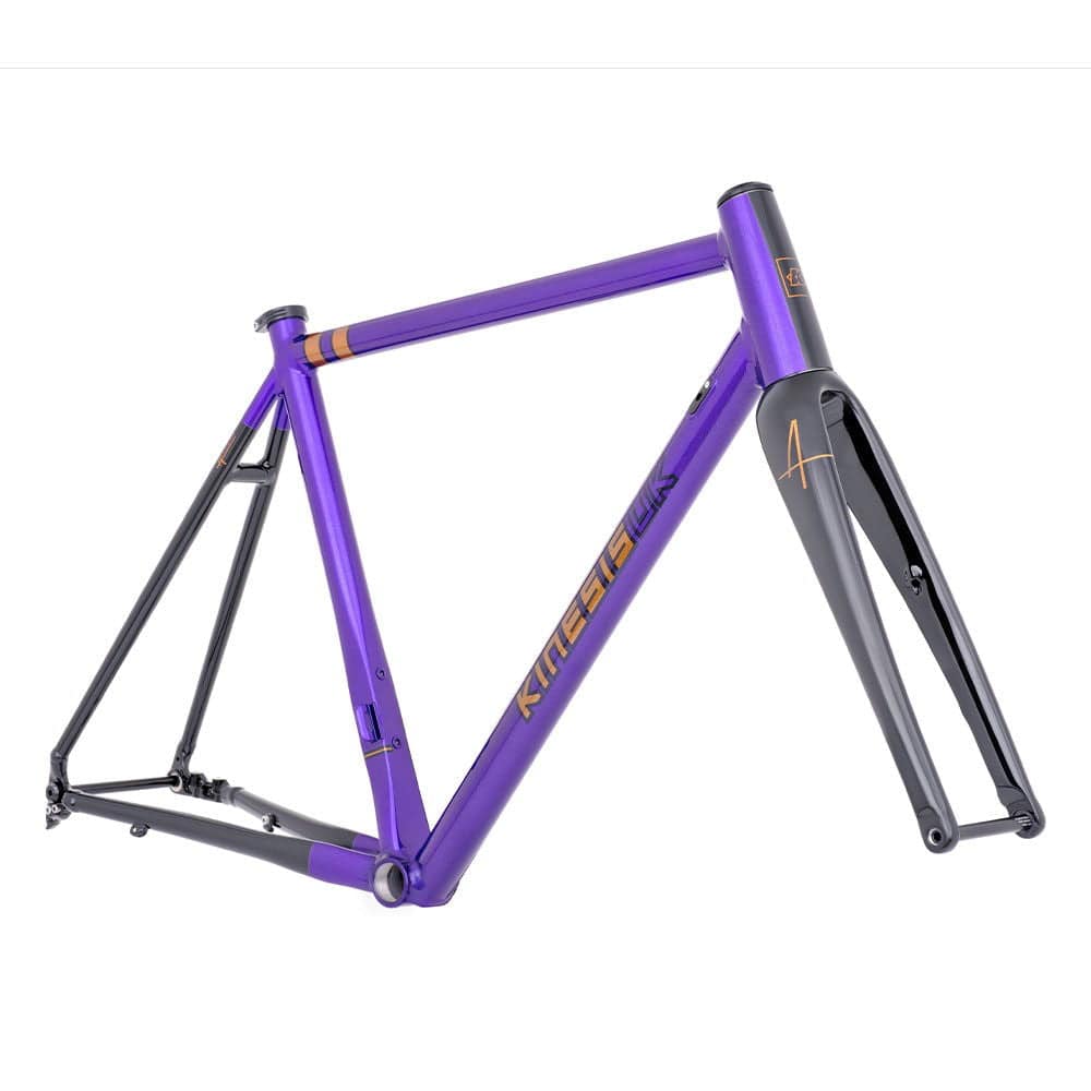 Purple Kinesis UK Aithein Disc Road Frameset featuring aluminium construction and 30mm tyre clearance, designed for racing bikes.