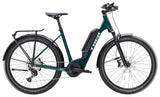 Trek Allant+ 6 Lowstep electric hybrid bike for urban commuting and leisure rides, shown from the front side.