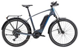 Trek Allant+ 6 electric hybrid commuter bike with pedal assist, shown in a men’s frame, sleek design, and modern handlebars.