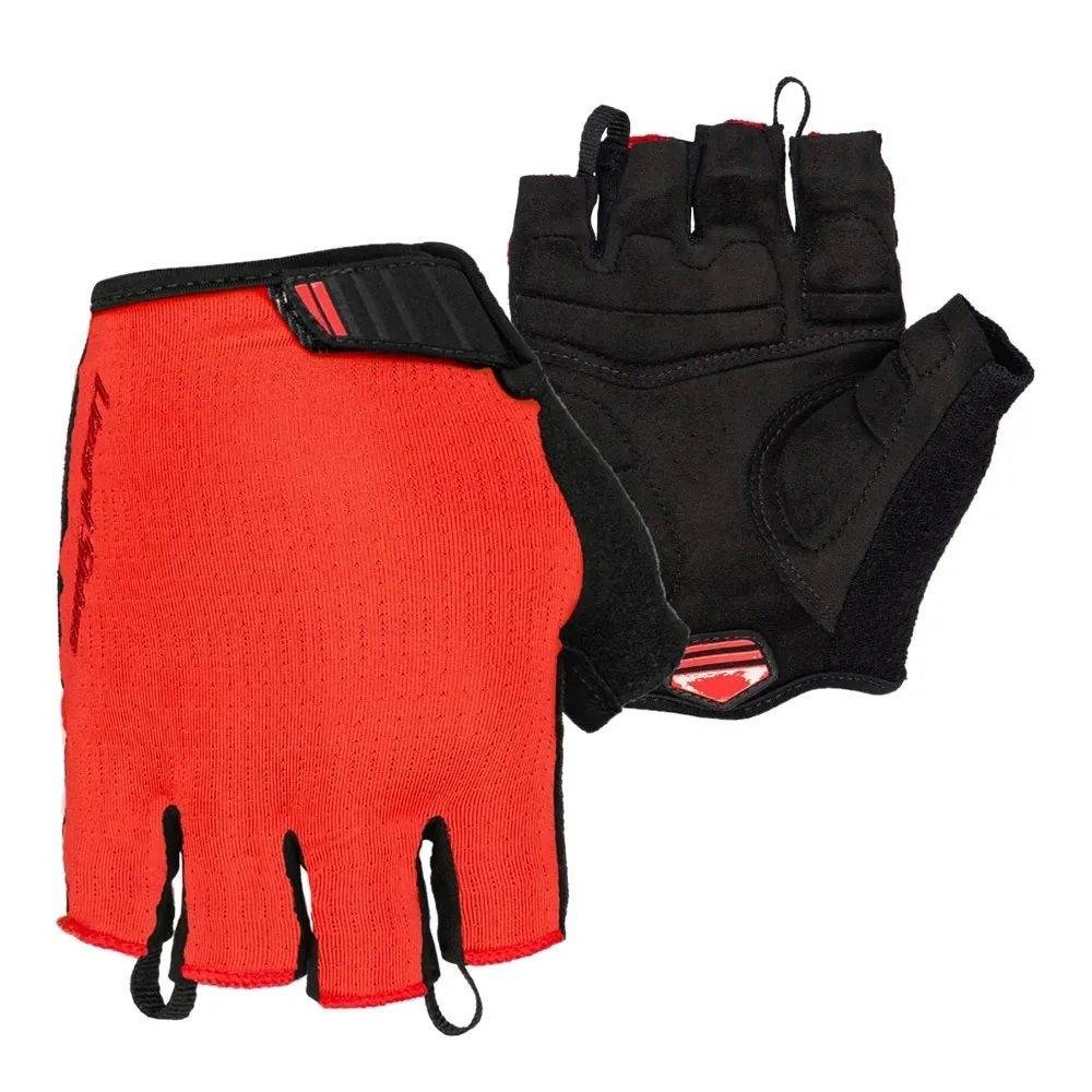 Lizard Skins Aramus Apex red unisex grip and padded sports gloves, showing the textured palm and sleek design for active sports use.