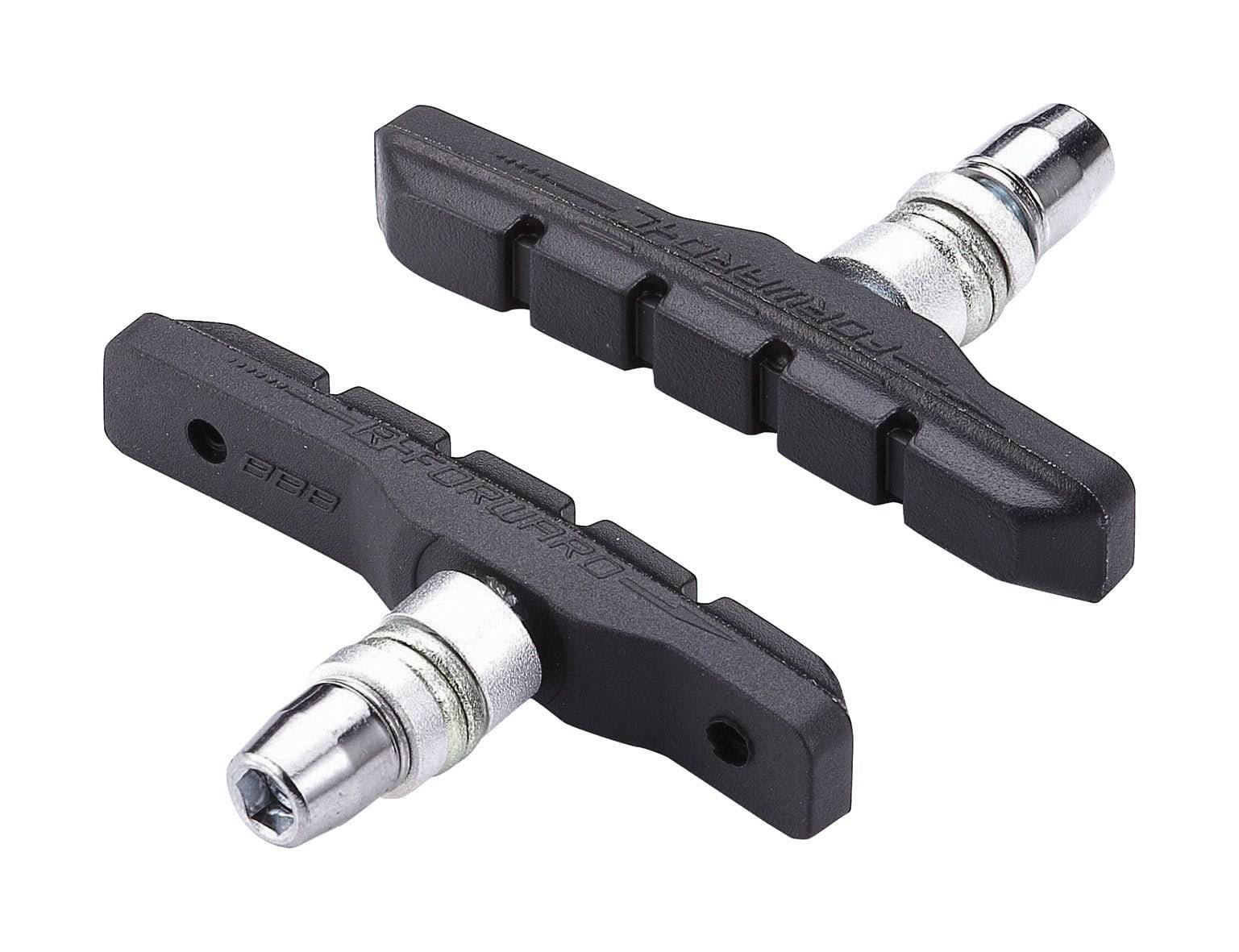 BBB BBS-04OE VeeStop V-brake pads for Shimano V-brakes, pack of 25, durable bicycle brake components with rubber pads.