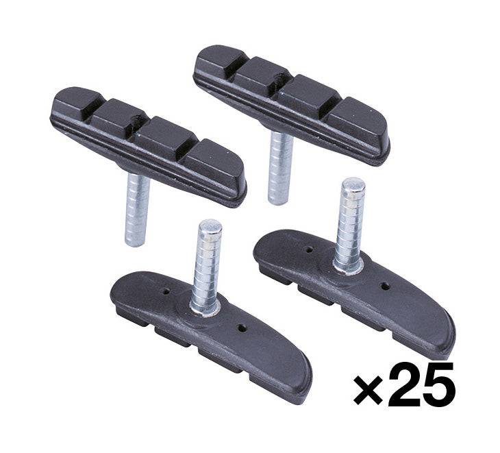 BBB BBS-08OE CantiStop 65mm brake pads for cantilever brakes, shown in a pair with mounting hardware for bicycle components.