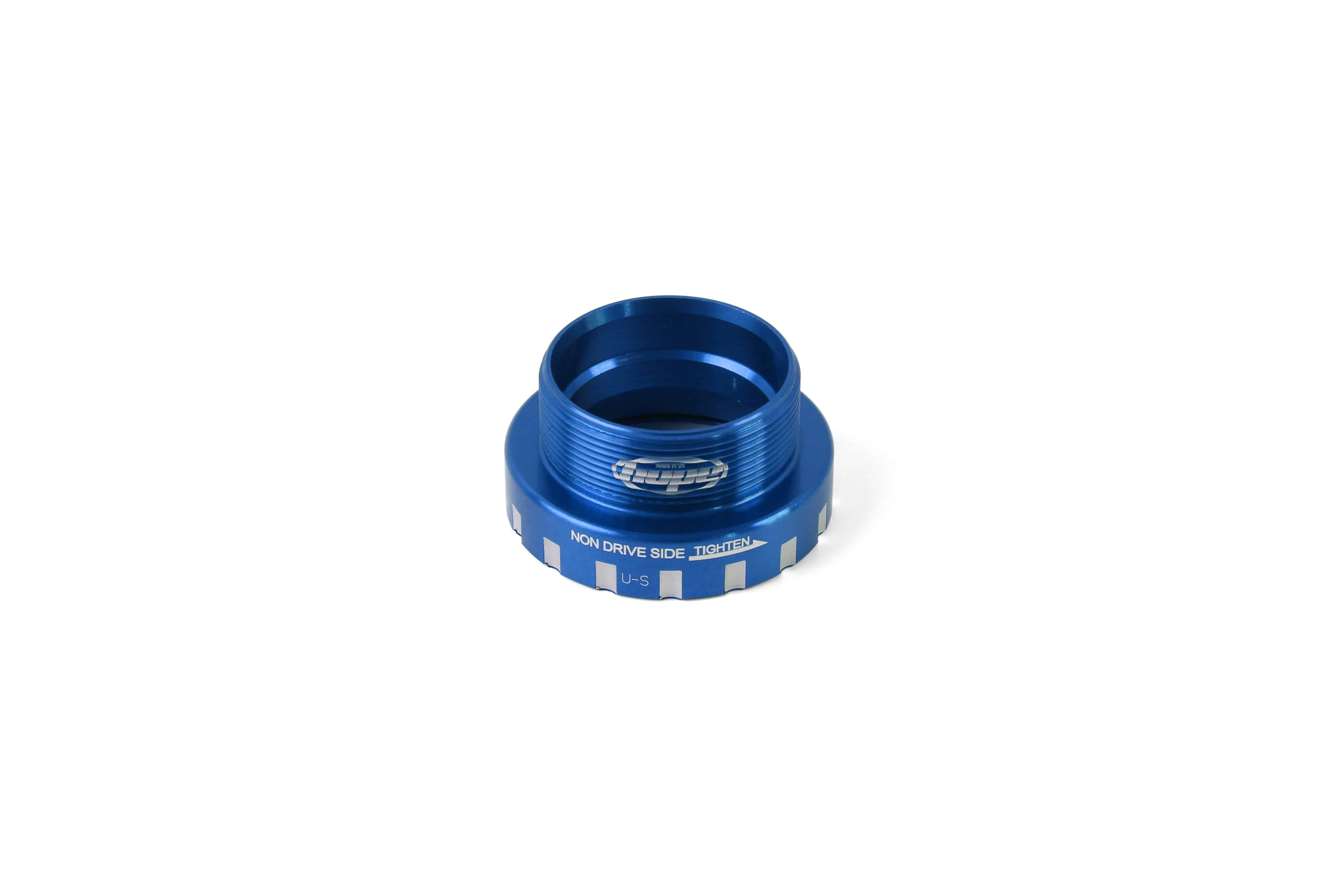 Hope BB BSA threaded 24mm non-drive side cup for bike bottom bracket replacement, showing the metal component with threading.