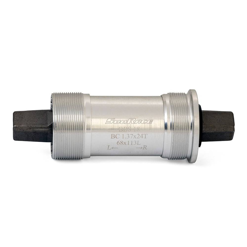 SunRace BBS 18 SB Cartridge Bottom Bracket for 68mm shell with 103/113mm spindle, shown installed in bicycle component setup.