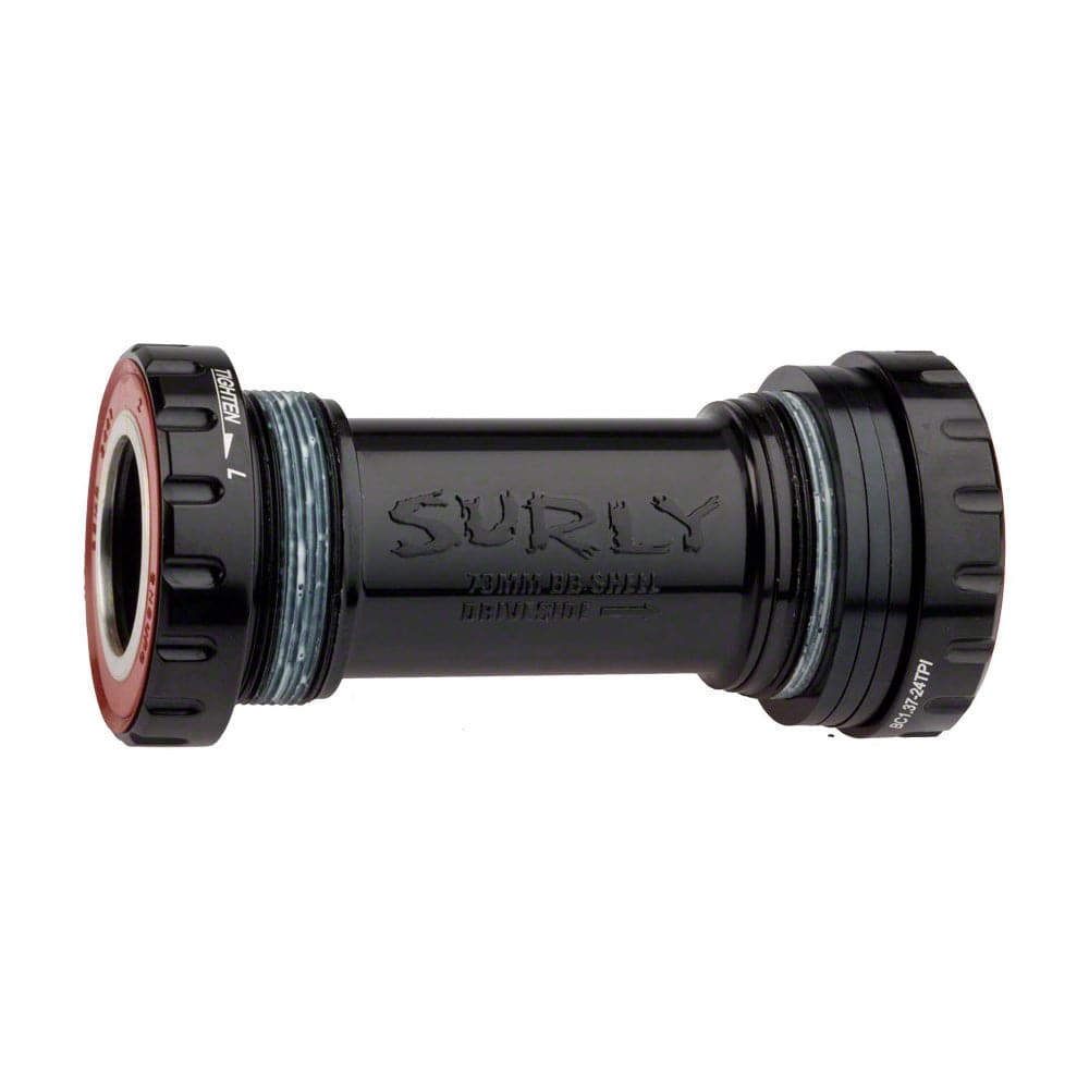 Surly O.D bottom bracket set for bikes, compatible with 73mm, 100mm, Moonlander, and ICT frames, shown in the image.