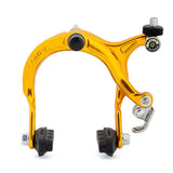 Dia-Compe 883 QR BMX brake components with quick release levers for front and rear wheels, shown installed on a BMX bike.