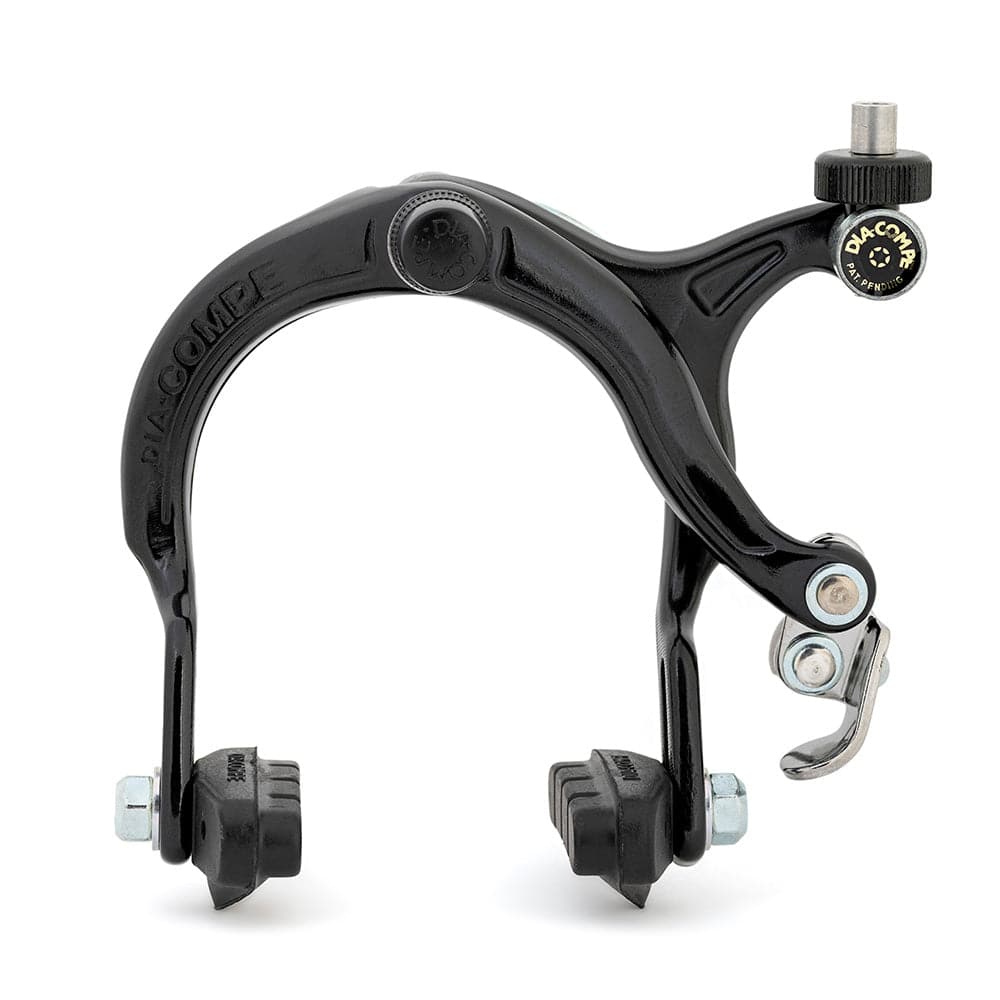 Dia-Compe 883 QR BMX brakes with quick release levers, shown on front and rear wheels, for easy bike maintenance and stopping power.