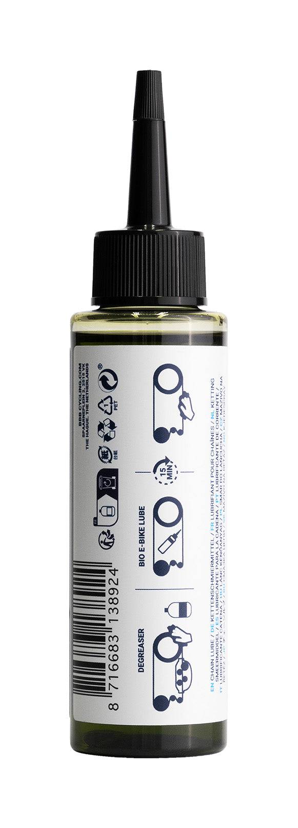 BBB BCH-202 BioEBikeLube 100ml eco-friendly chain lubricant for e-bike chains, suitable for all weather conditions, workshop use