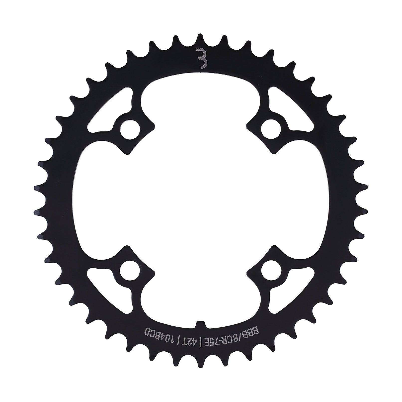 BBB E-bikeGear chainring BCR-75E 42T with 104BCD for Bosch and Shimano Steps hub gear drivetrains, cycling component.
