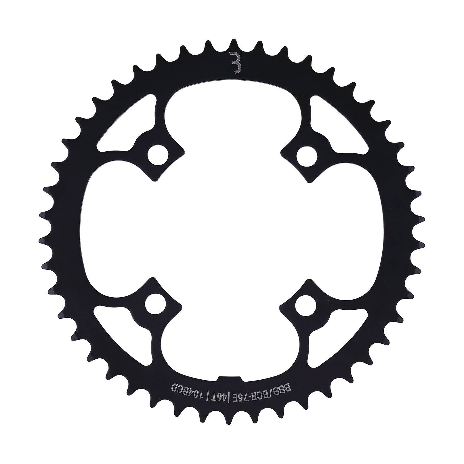 BBB E-bikeGear chainring BCR-75E 46T for Bosch and Shimano Steps hub gear drivetrains, component for e-bike cycling systems.