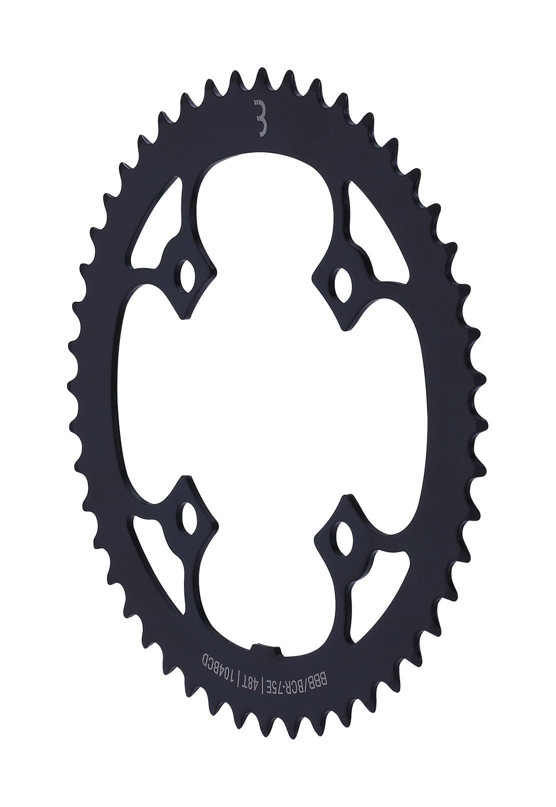 BBB E-bikeGear 48T chainring for Bosch and Shimano Steps hub gear drivetrains, compatible with BCR-75E model, close-up view