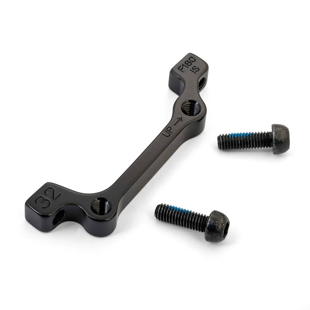 Hayes IS mount brake adaptors for secure disc brake installation and upgrades, shown in black with mounting hardware.