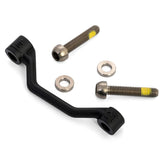 Hayes post mount adaptor for 160mm to 180mm rotors with titanium hardware, bicycle component for brake compatibility.