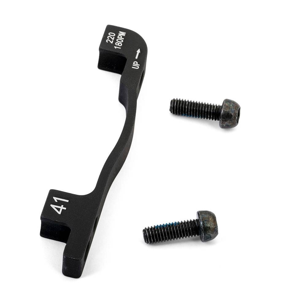 Hayes post mount brake adaptors for disc brake conversion and alignment, showing the metal components and mounting features.