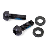 Hayes caliper mount hardware kit for secure brake alignment and optimal performance, showing metal components and mounting parts.