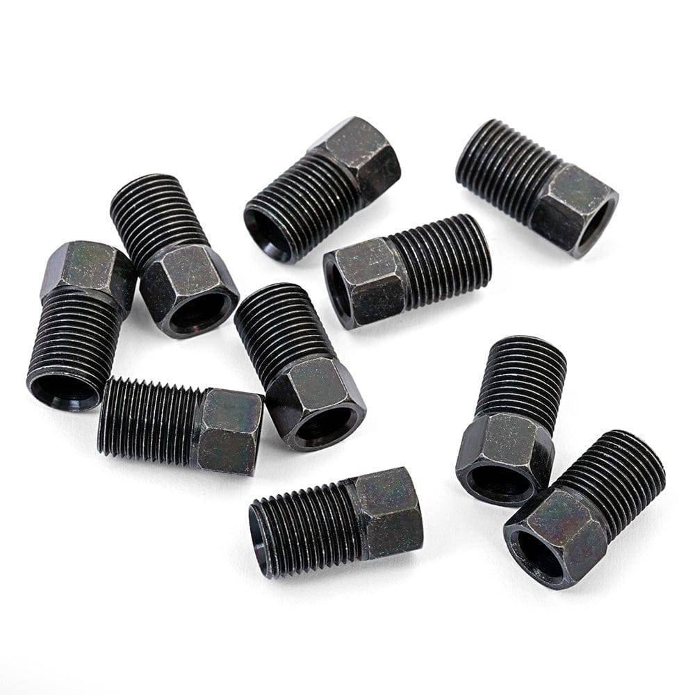Hayes brake hose compression nuts, 10-pack, compatible with 2006+ bike models, shown in a close-up image.