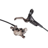 Hayes Dominion A4 hydraulic brake kit with single brake lever and regular reach lever for bike braking components.