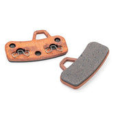 Hayes Stroker Ace brake pads with durable sintered compound for disc brake replacement, shown in a close-up image.