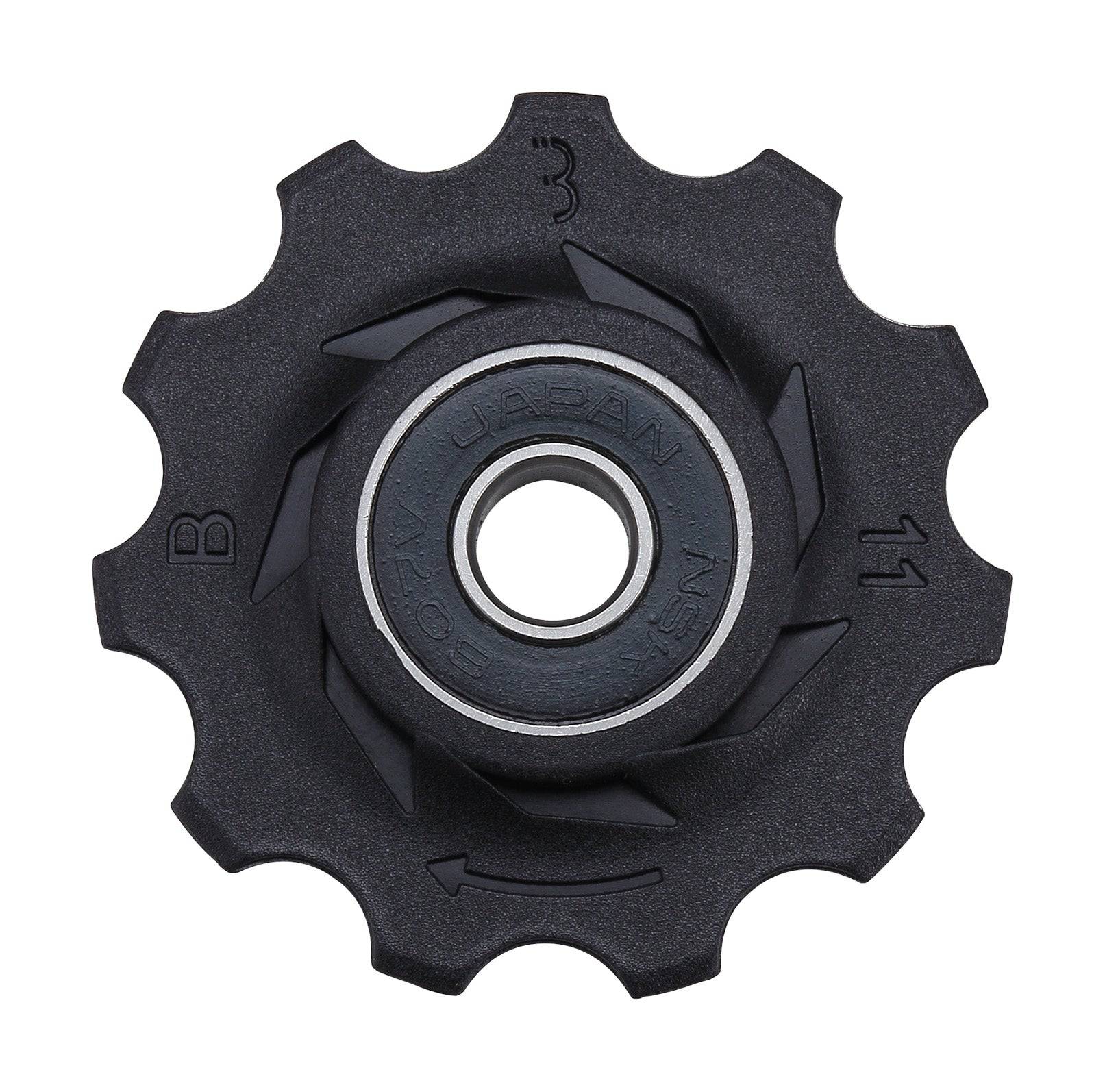 BBB BDP-02 RollerBoys OEM 11T jockey wheels for Shimano, SRAM, and Campagnolo, showing a pair of high-quality bicycle derailleur components.