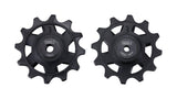 BBB BDP-10 RollerBoys 12T SRAM 12-speed jockey wheels for road bike derailleur, showing the black plastic and metal construction.