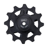 BBB BDP-10 RollerBoys 12T SRAM 12-Speed jockey wheels for road bike derailers, showing close-up of the components.
