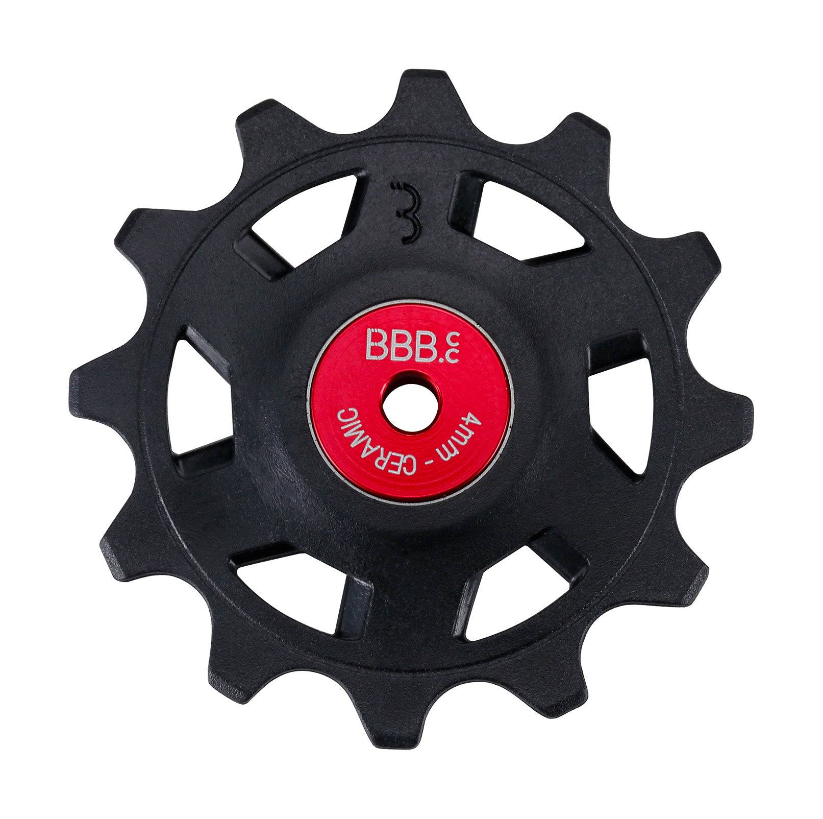 BBB BDP-20 RollerBoys Ceramic 12T SRAM jockey wheel for 12-speed road bike groupsets, showing the high-performance ceramic construction.