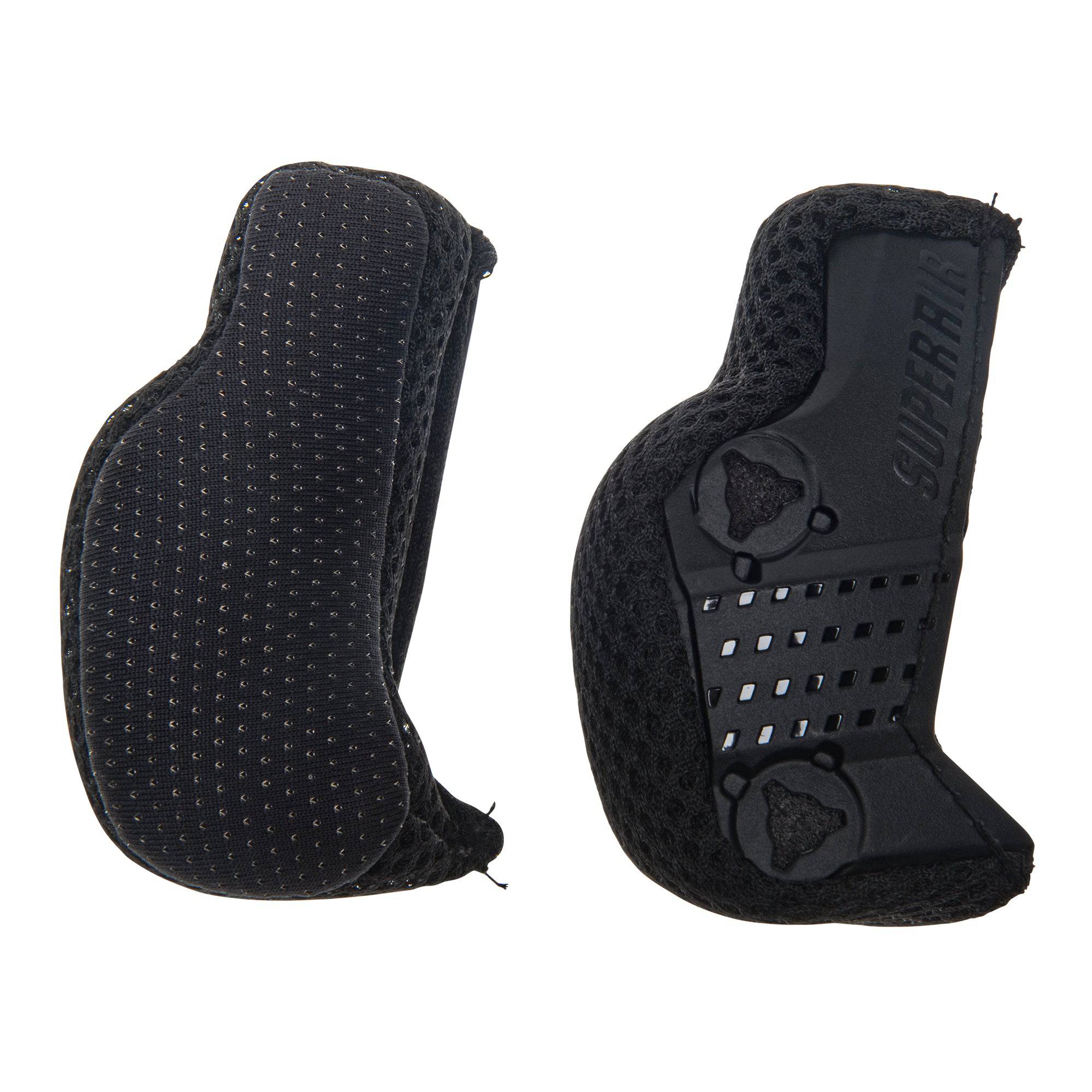Bell Super Air/R helmet replacement cheek pads shown, made of soft padding material for a secure fit and comfort.