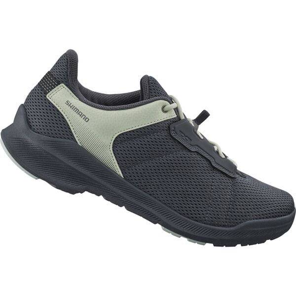 Shimano EX3W women's MTB cycling shoes in black, featuring breathable design and durable sole for comfortable mountain biking.
