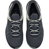 Shimano EX3W women's MTB cycling shoes in black, featuring comfortable design and sustainable materials, shown from side view.