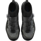 Shimano EX7 GORE-TEX waterproof MTB shoes for mountain biking, showing the black, rugged footwear with Gore-Tex membrane and MTB design