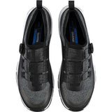 Shimano EX7 black MTB shoes with BOA L6 dial and ULTREAD EX outsole, designed for mountain biking durability and grip.