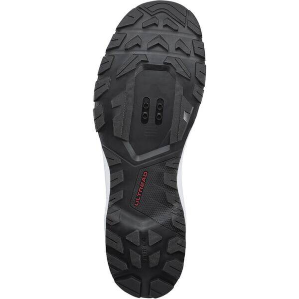 Shimano EX7 black MTB shoes with BOA L6 dial and ULTREAD EX outsole, designed for mountain biking performance.