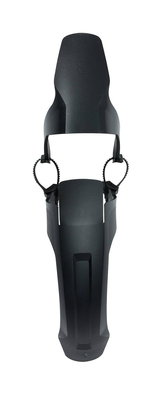 BBB FullGuard MTB front fender for 28-29 inch bikes with TurnFix quick release in black, designed for mountain biking accessories.